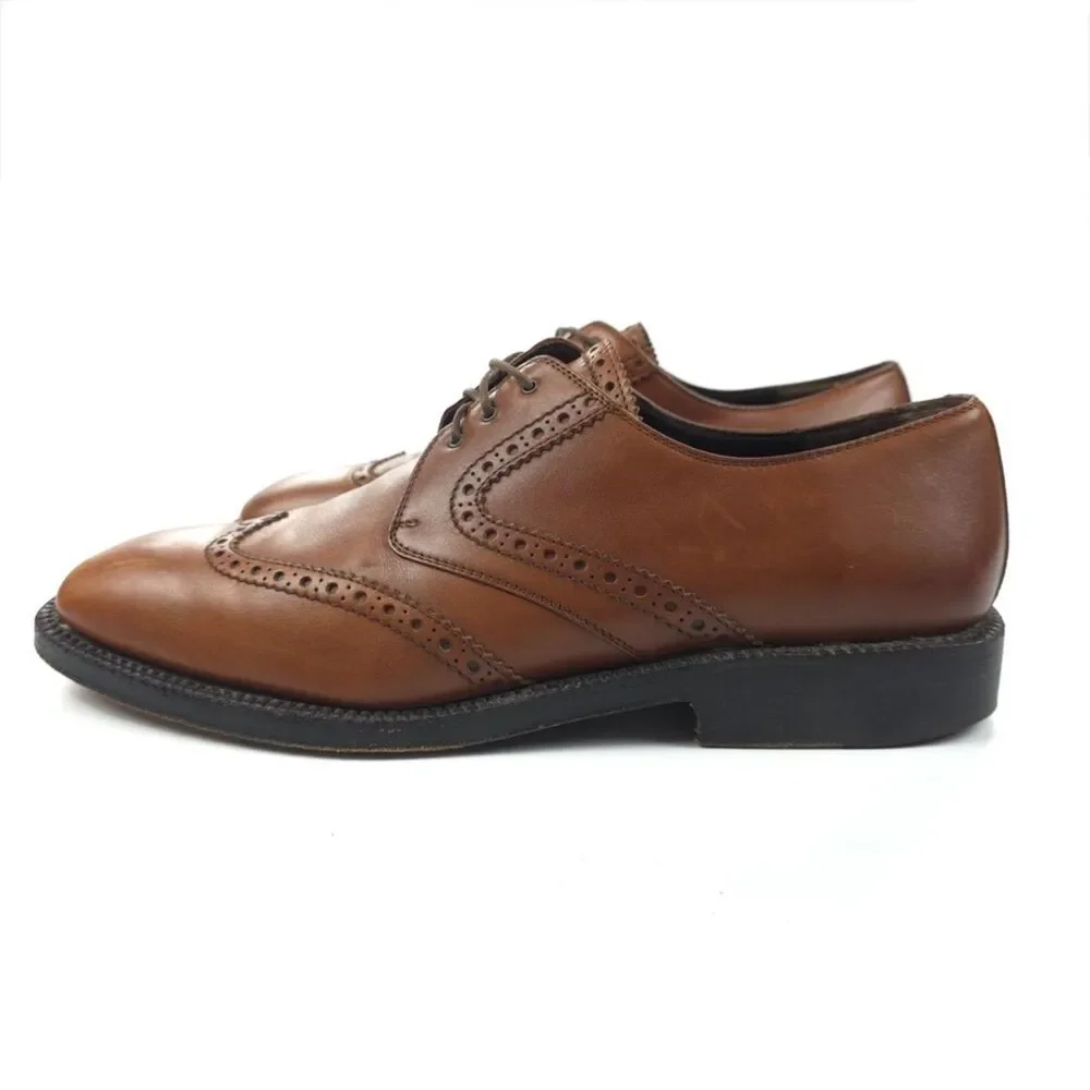SALVATORE FERRAGAMO Tramezza Wingtip Oxford Brown Leather Old Money Quiet Luxury